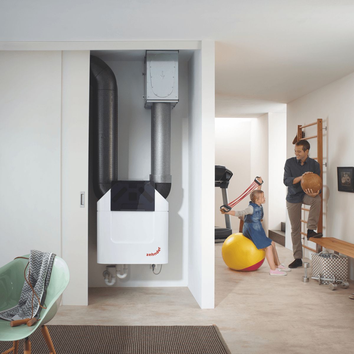 Modern WTW ventilatie systeem